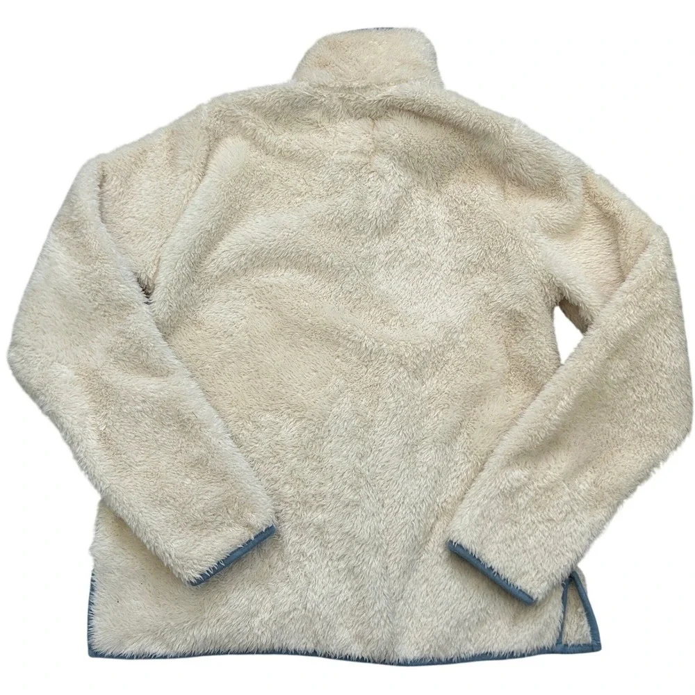 RE-SPUN‎ by Marine Layer Cream Fuzzy Fleece Half Zip Pullover Sweater Small